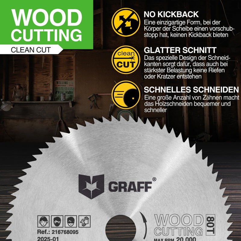 GRAFF 3 Inch Circular Saw Blade for Wood, Plywood, Laminate, Drywall, Plastic – 80T Wood Cutting Circular Saw Blade with 3/8 Inch Arbor from - Image 4